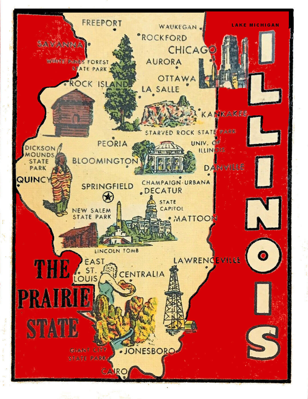 (image for) Illinois II Vintage Vacation Stickers